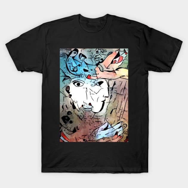 Miro meets Chagall (David and Bathsheba) T-Shirt by Zamart20